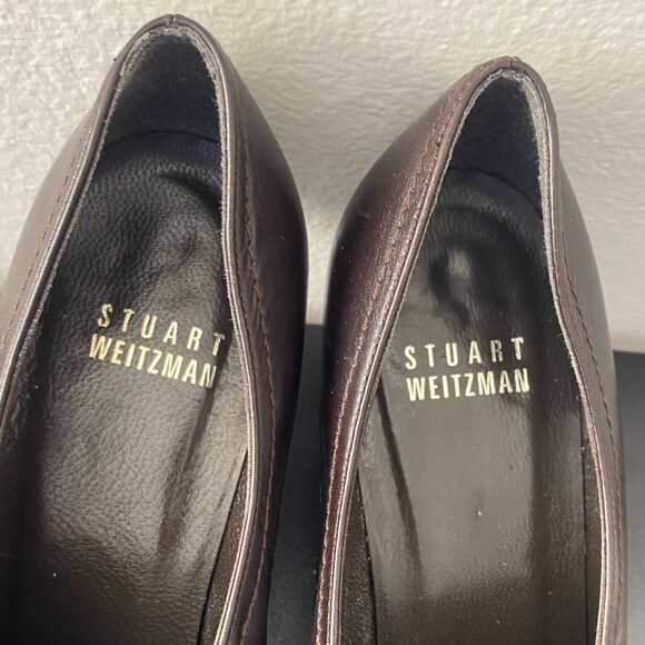 Vintage Late 1990s/Early 2000s Stuart Weitzman Square Toe Kitten Heels - Picture 6 of 8